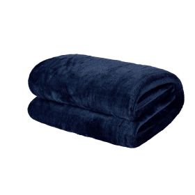 Fleece Ultra Soft Large Blanket Throw Bedspread Anti Static for Sofa Couch Bed Camping Travel Fluffy Cozy Warm Lightweight Microfiber Navy Blue 5