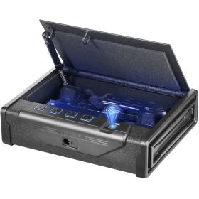 VEVOR Gun Safe for Pistols, Biometric Gun Safe with Three Quick Access Ways of Fingerprints, Passwords and Keys, Handgun Safe for 2 Pistols for H