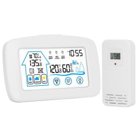 Wireless Weather Station With Clock 196FT Range Indoor Outdoor Thermometer Sensor Temperature and Humidity Monitor Humidity Forecast Battery Powe