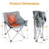 Heated Camping Chair For Adult Outdoor Activities Portable Folding Heated Chair With 3 Adjustable Heat Levels Heating Backrest Cushion Support 264LBS