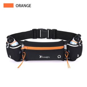 Adjustable Running Belt Fanny Pack With 2 Water Bottle Holder For Men And Women For Fitness Jogging Hiking Travel (Color: orange)