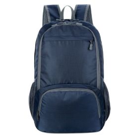 Foldable Lightweight Waterproof Backpack Travel Hiking Daypack (Color: Dark blue, Type: Sports Bag)