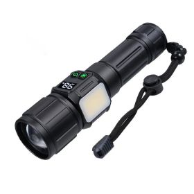 Portable Household Flashlight Rechargeable Torch for Emergency (Color: Black, Type: Style A)