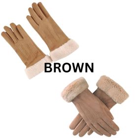 Suede Touch Gloves (Color: Brown)