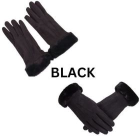 Suede Touch Gloves (Color: Black)