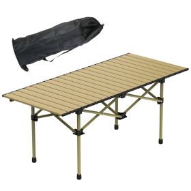 Folding Camping Table Portable Lightweight Carbon Steel Roll-up Picnic BBQ Desk with Carry Bag Heavy Duty for Outdoor Beach Backyard Party Patio (size: L(120x55CM))