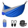 Camping Hammock Double & Single Portable Hammock With 2 Tree Straps And 2 Carabiners; Lightweight Nylon Parachute Hammocks Camping Accessories Gear