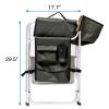 1-piece Padded Folding Outdoor Chair with Side Table and Storage Pockets; Lightweight Oversized Directors Chair for indoor;  Outdoor Camping;  Picnics